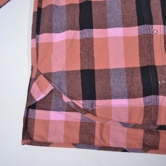 NEW FREE PEOPLE IZZY PLAID FLANNEL SHIRT, LARGE - Picture 8 of 11
